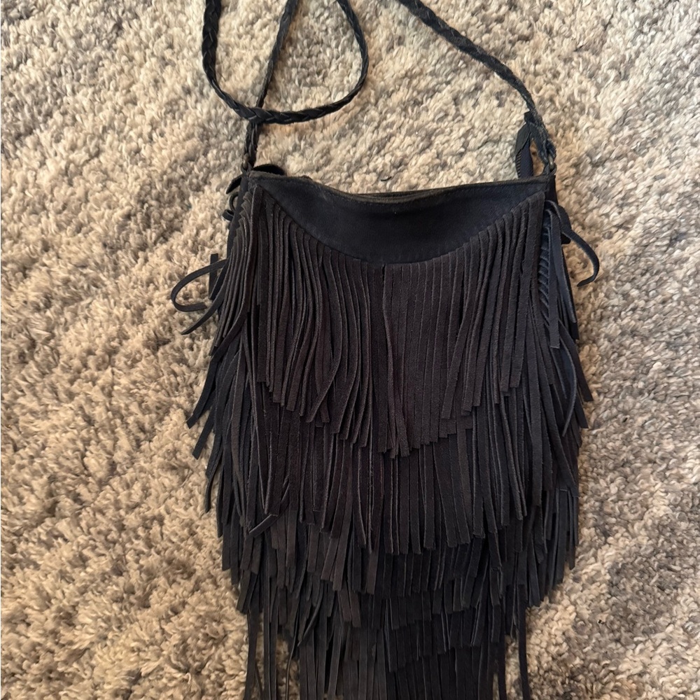 ECOTE Fringe navy blue Shoulder Bag